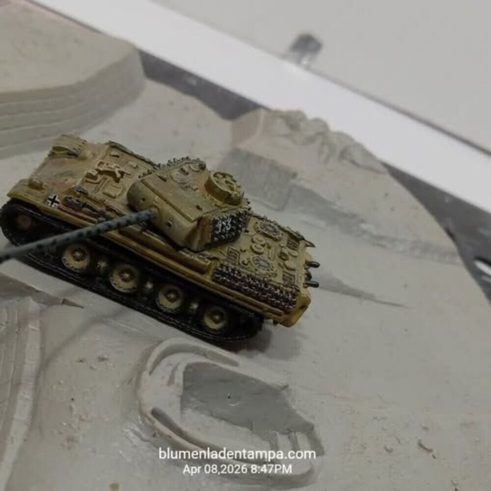 1/144 WWII German Panther Tank Model on Diorama Base